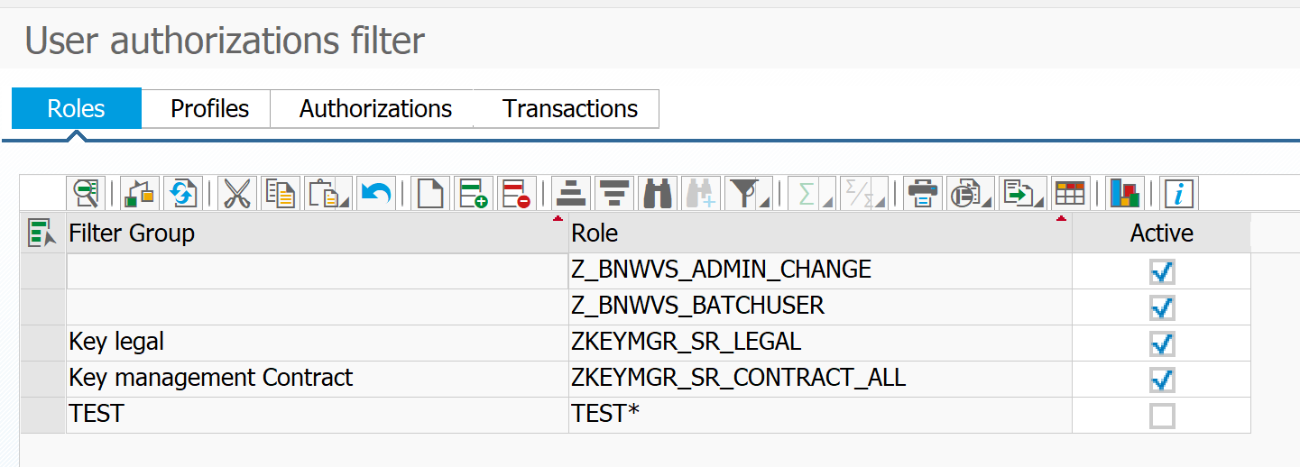 USER_AUTH - User Authorizations
