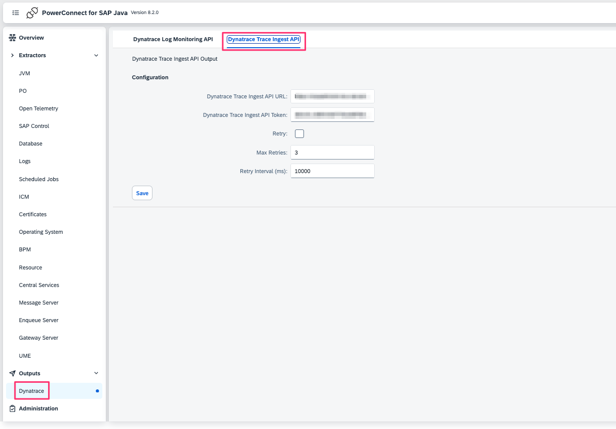 Configuring a Dynatrace Trace Ingest API Connection in PowerConnect Java